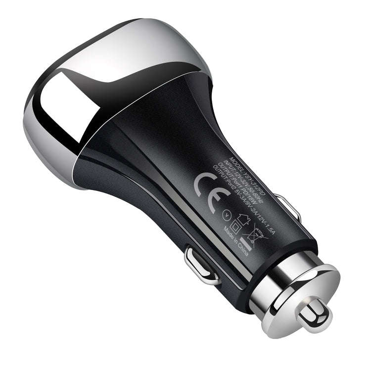 YSY-312PD QC3.0 USB + PD 18W USB-C / Type-C Dual Ports Fast Charging Car Charger(Black)