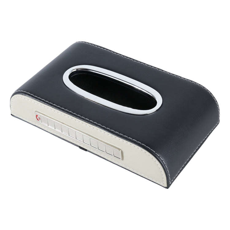 Universal Car Tissue Box with Temporary Parking Phone Number Card(Black)