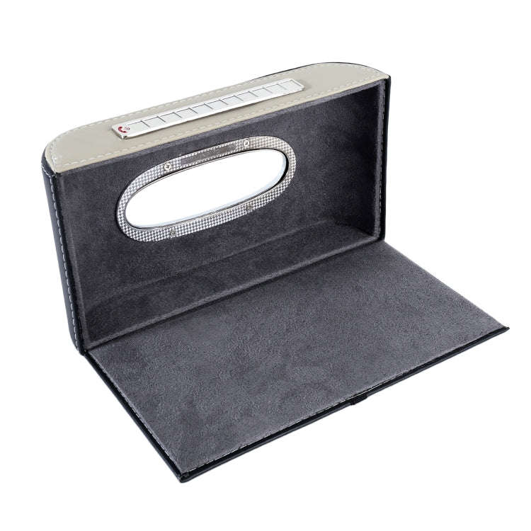 Universal Car Tissue Box with Temporary Parking Phone Number Card(Black)