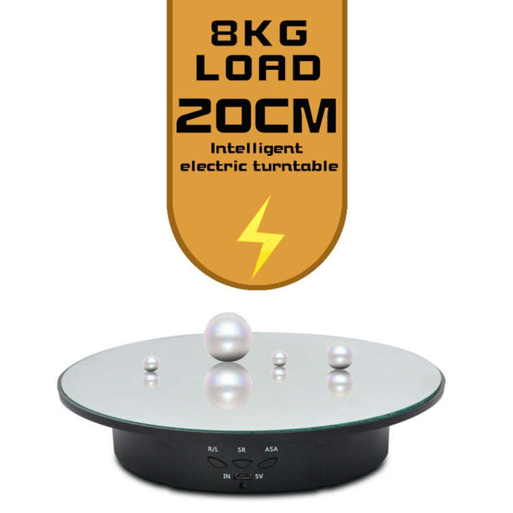 20cm USB Electric Rotating Turntable Display Stand Video Shooting Props Turntable for Photography...