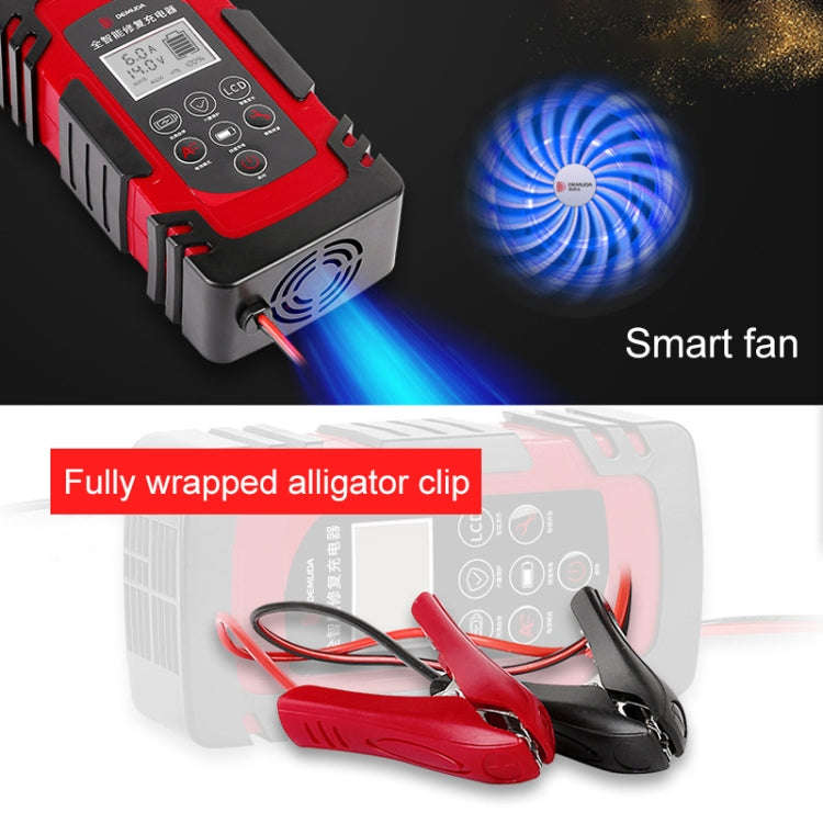 DEMUDA DC-80 Car Battery Charger 12V/24V Intelligent Pulse Repair Type Lead-acid Battery, Plug Ty...