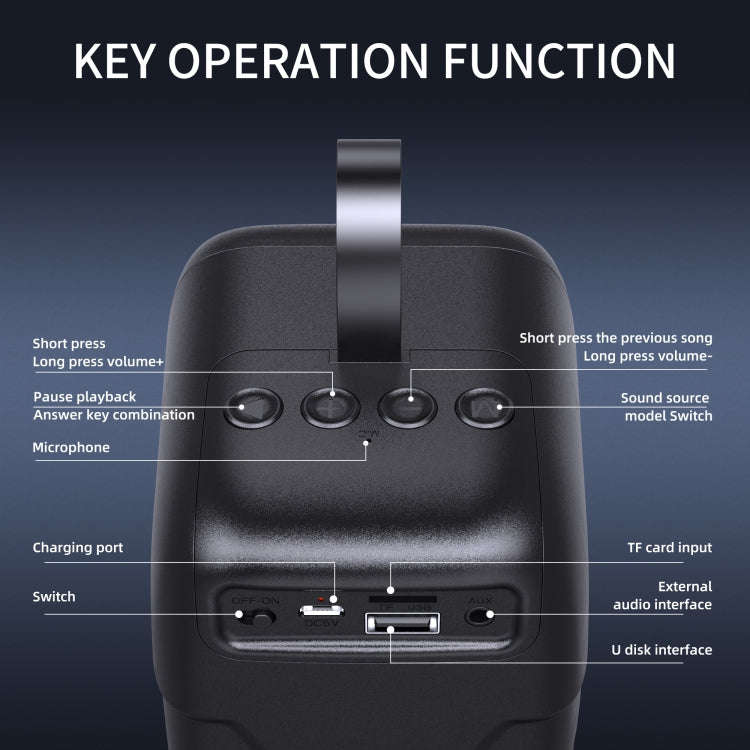 HXSJ Q8 Bluetooth 5.0 Multi-function Wireless Bluetooth Speaker Audio, Support Handsfree Calling ...