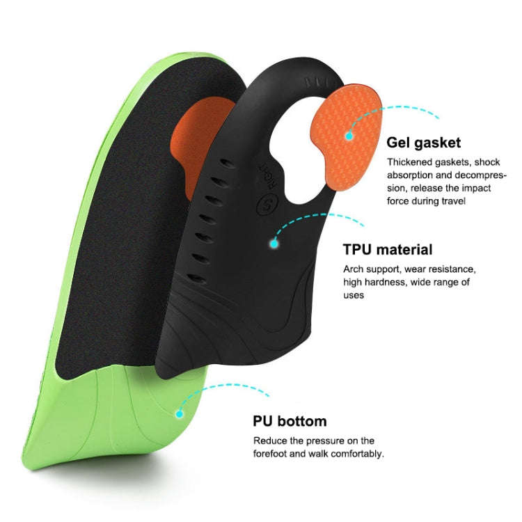 1 Pair 068 Sports Shockproof Massage Arch Of Foot Flatfoot Support Half Insole Shoe-pad, Size:M (...