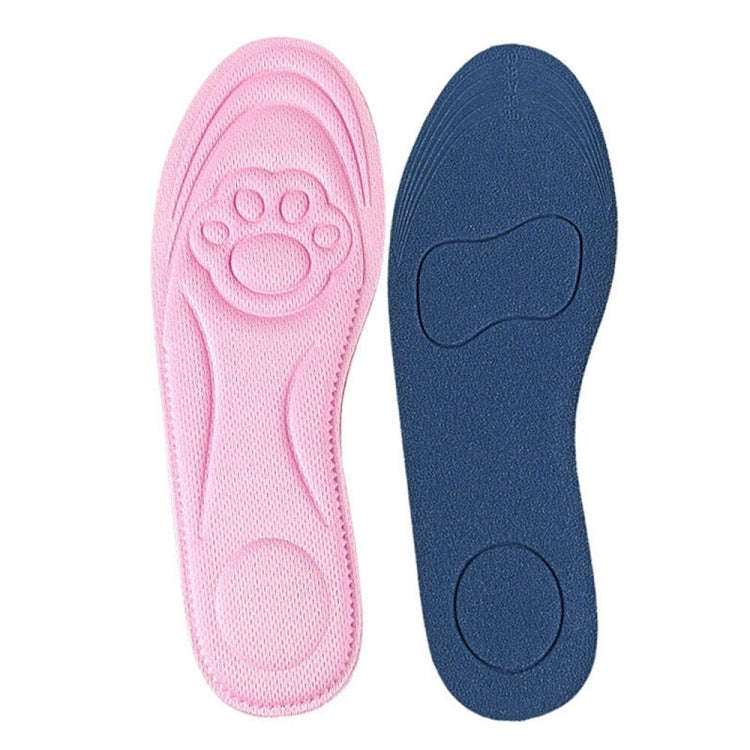 082 Soft Breathable Shockproof Massage Cat Paw Sports Full Insole Shoe-pad, Size: 225-250mm(Pink)