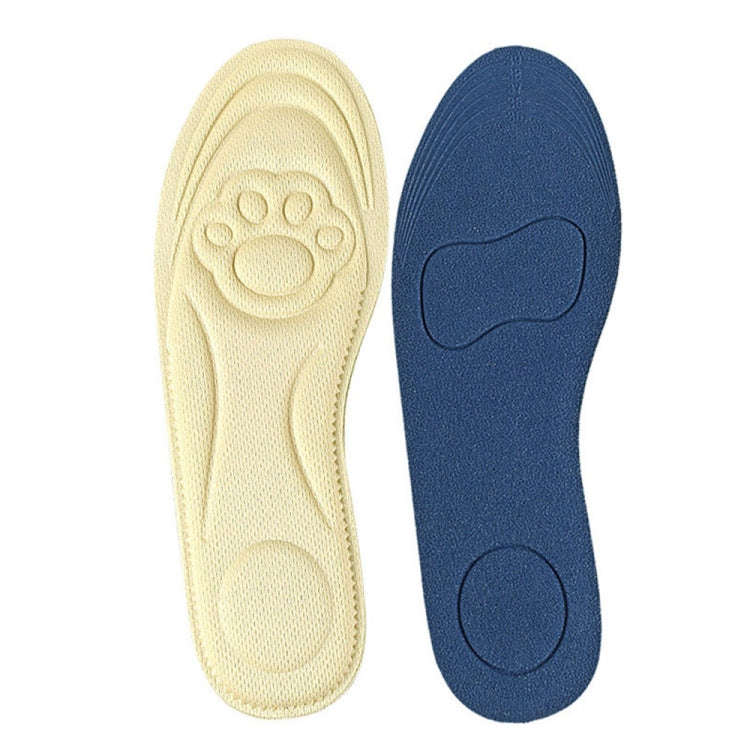 082 Soft Breathable Shockproof Massage Cat Paw Sports Full Insole Shoe-pad, Size: 225-250mm(Apricot)