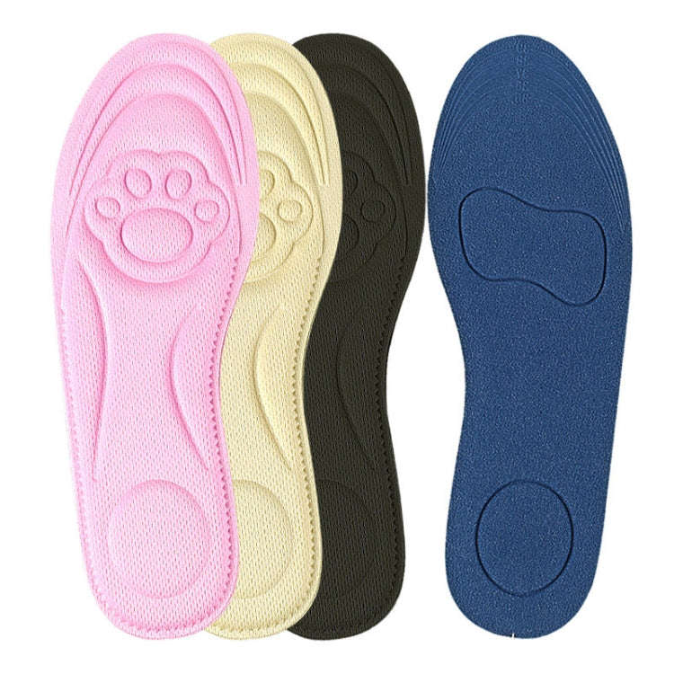 082 Soft Breathable Shockproof Massage Cat Paw Sports Full Insole Shoe-pad, Size: 225-250mm(Black)