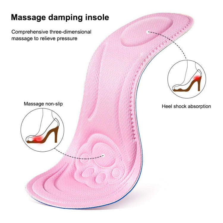 082 Soft Breathable Shockproof Massage Cat Paw Sports Full Insole Shoe-pad, Size: 225-250mm(Pink)
