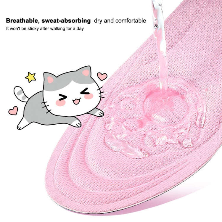 082 Soft Breathable Shockproof Massage Cat Paw Sports Full Insole Shoe-pad, Size: 225-250mm(Pink)