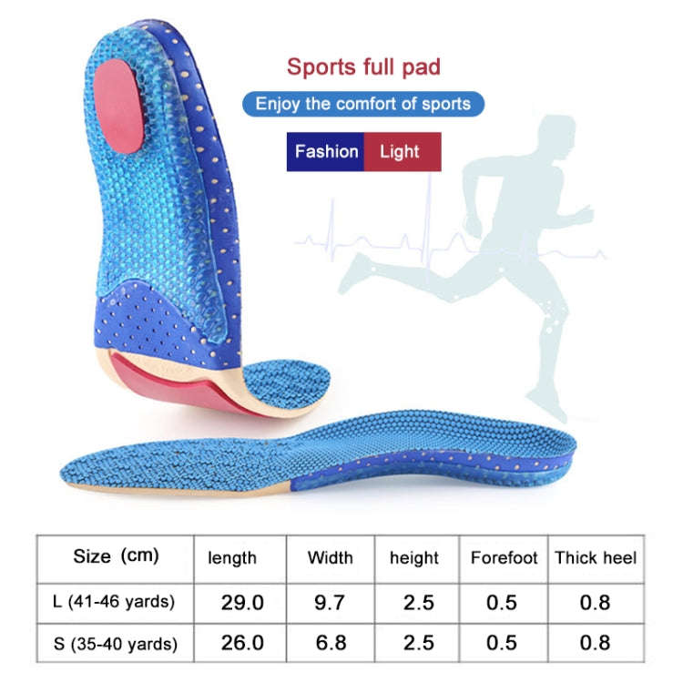 1 Pair 641 Casual Non-slip Shockproof Breathable Arch Of Foot Sports Insole Shoe-pad, Size:S (225...