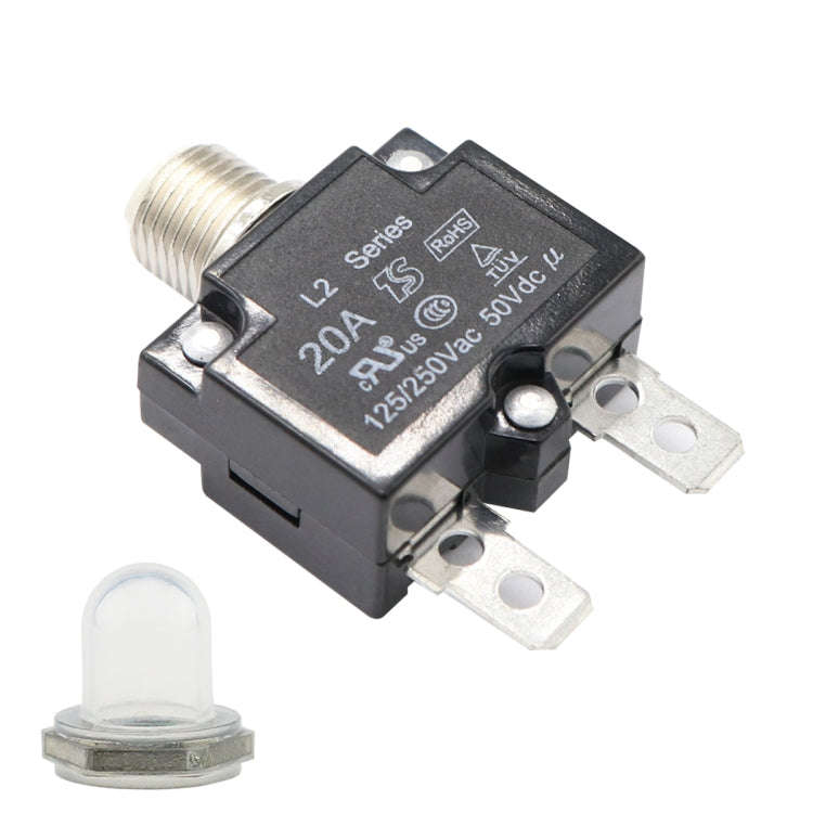 L2 Series 50V Car Overload Protector Manual Reset DC Circuit Breaker with Waterproof Cover, Curre...