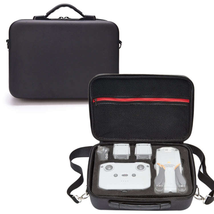 Portable Single Shoulder Storage Travel Carrying PU Cover Case Box for DJI Air 2S(Black + Black L...