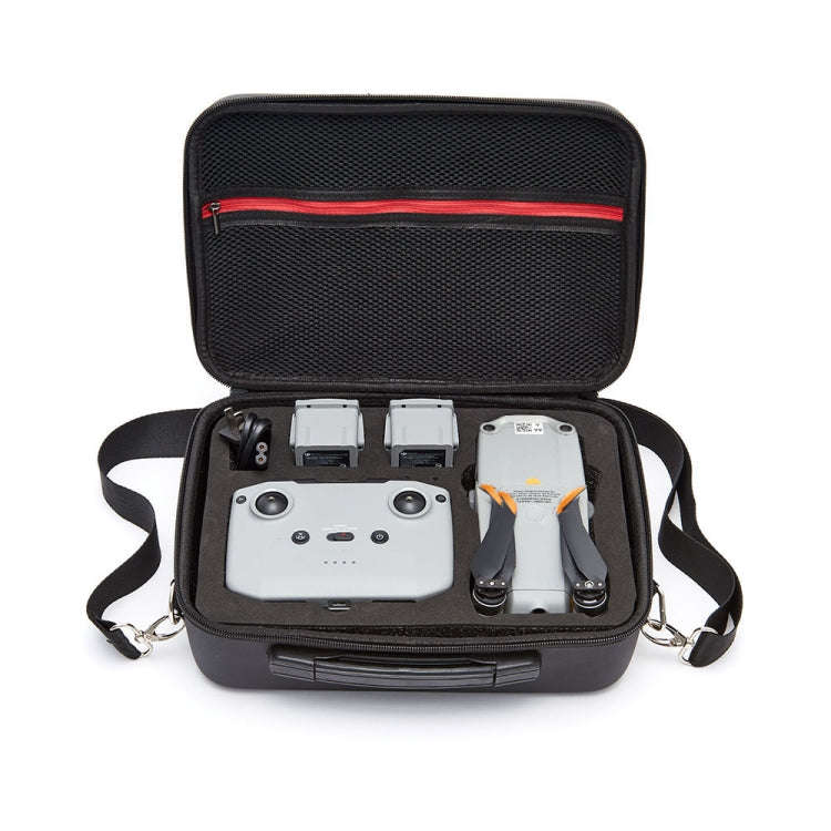 Portable Single Shoulder Storage Travel Carrying PU Cover Case Box for DJI Air 2S(Black + Black L...