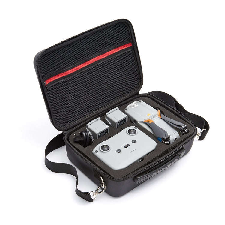 Portable Single Shoulder Storage Travel Carrying PU Cover Case Box for DJI Air 2S(Black + Red Liner)