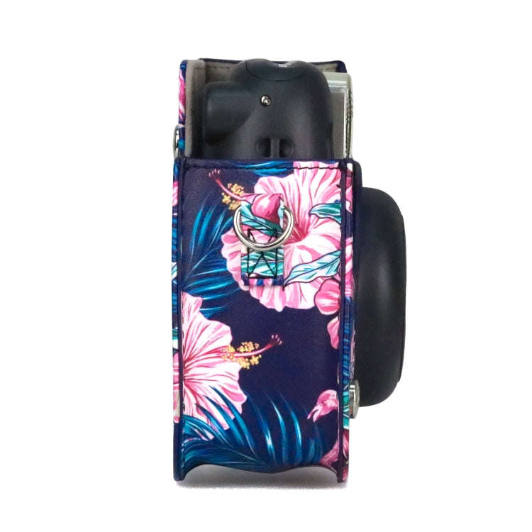 Flamingo Pattern Camera Bag with Shoulder Strap for Fujifilm Instax mini 11(Black Background)