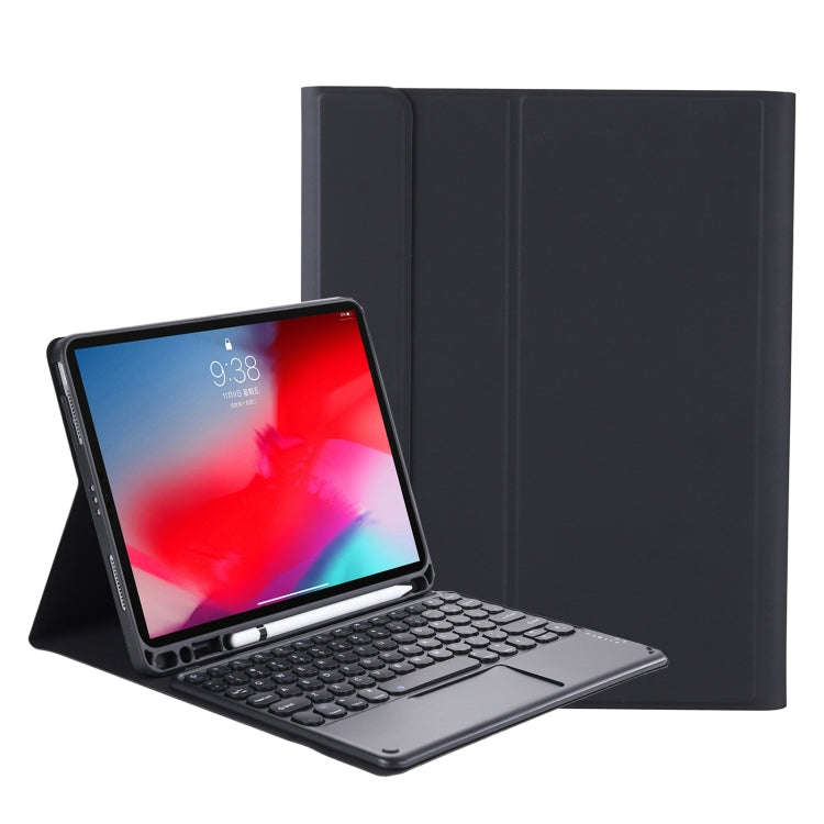 YT098B-A Detachable Candy Color Skin Feel Texture Round Keycap Bluetooth Keyboard Leather Case wi...