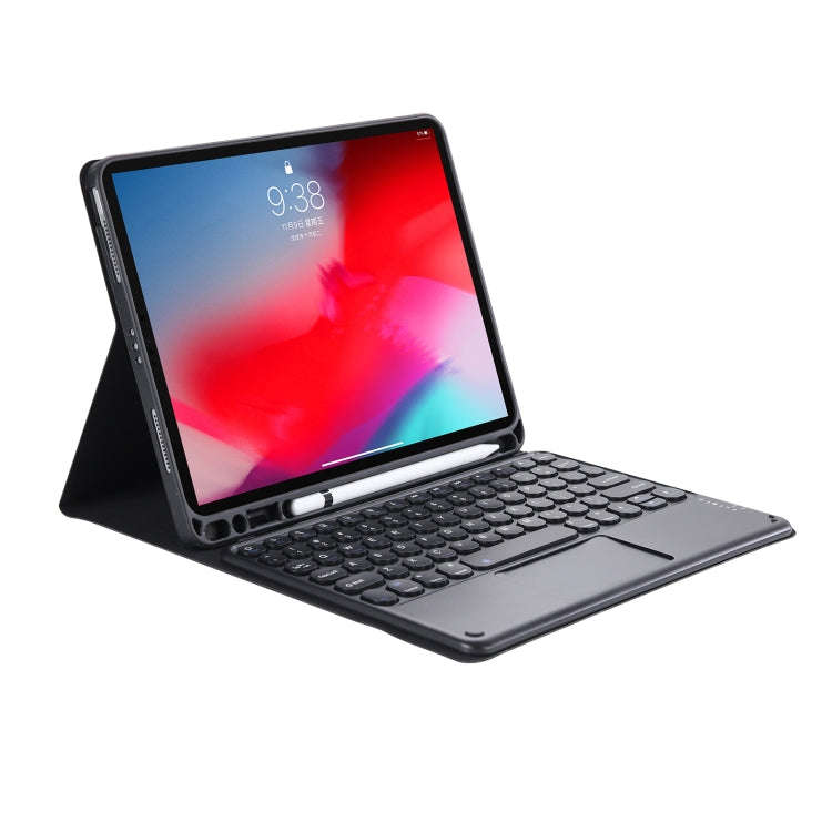 YT098B-A Detachable Candy Color Skin Feel Texture Round Keycap Bluetooth Keyboard Leather Case wi...