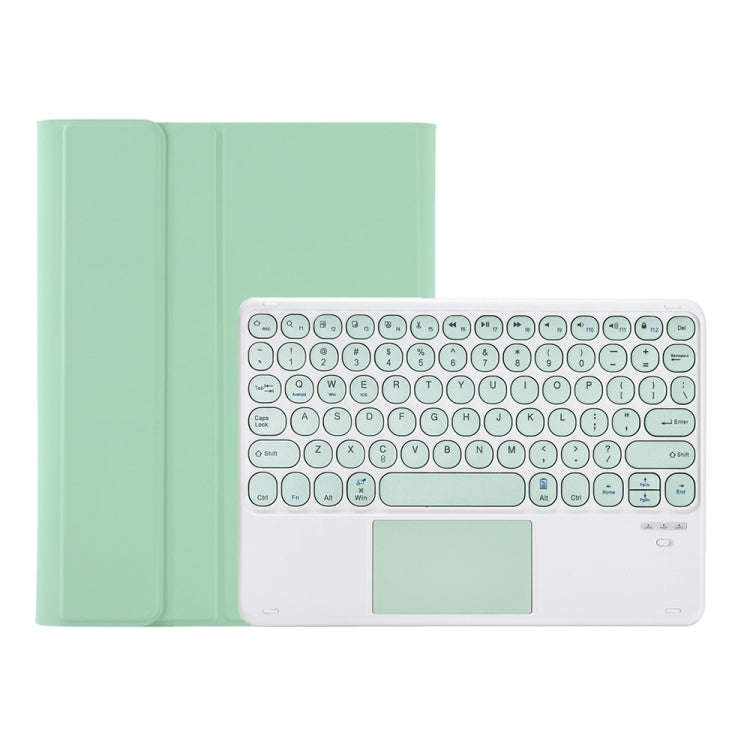 YT11B-A Detachable Candy Color Skin Feel Texture Round Keycap Bluetooth Keyboard Leather Case wit...