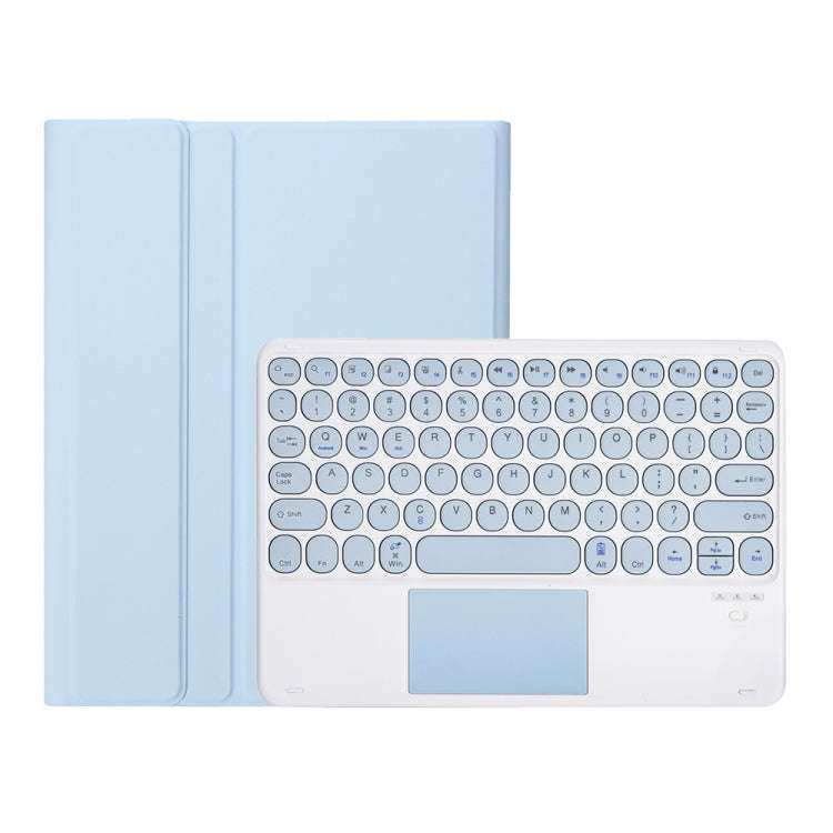 YT102B-A Detachable Candy Color Skin Feel Texture Round Keycap Bluetooth Keyboard Leather Case wi...