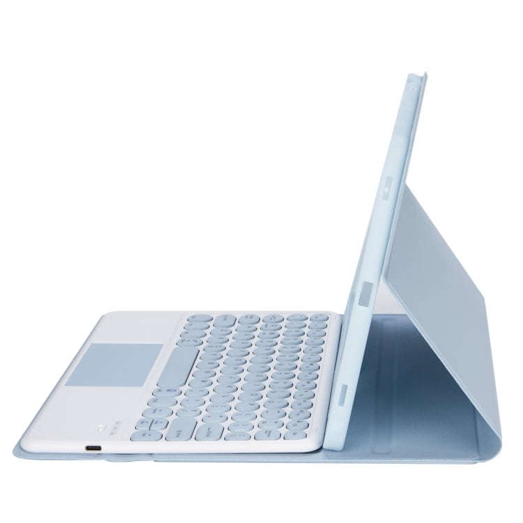 YT102B-A Detachable Candy Color Skin Feel Texture Round Keycap Bluetooth Keyboard Leather Case wi...