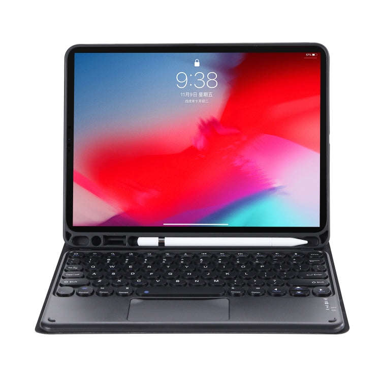 YT07B-A Detachable Candy Color Skin Feel Texture Round Keycap Bluetooth Keyboard Leather Case wit...