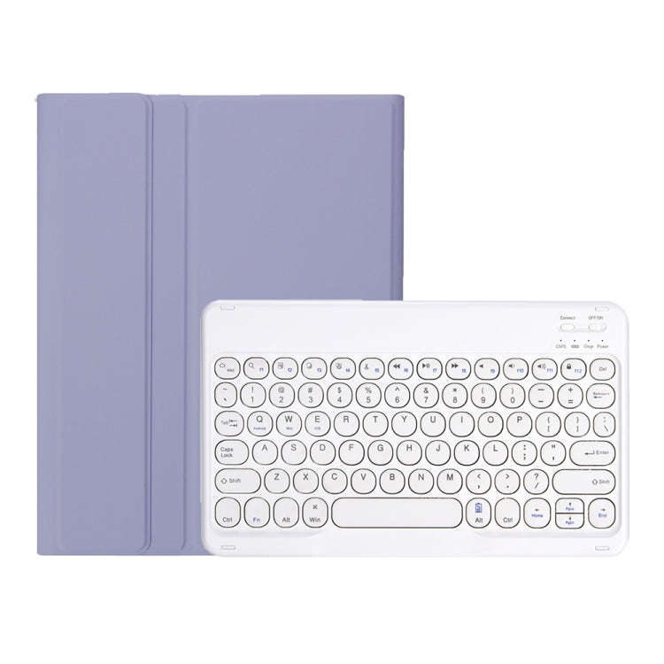 YT098B Detachable Candy Color Skin Feel Texture Round Keycap Bluetooth Keyboard Leather Case For ...