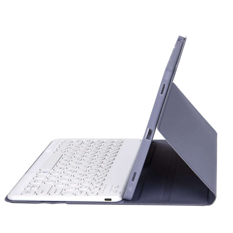 YT098B Detachable Candy Color Skin Feel Texture Round Keycap Bluetooth Keyboard Leather Case For ...