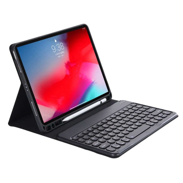 YT102B Detachable Candy Color Skin Feel Texture Round Keycap Bluetooth Keyboard Leather Case For ...