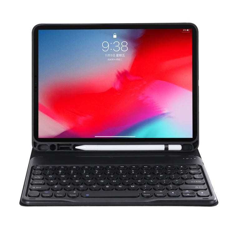 YT102B Detachable Candy Color Skin Feel Texture Round Keycap Bluetooth Keyboard Leather Case For ...