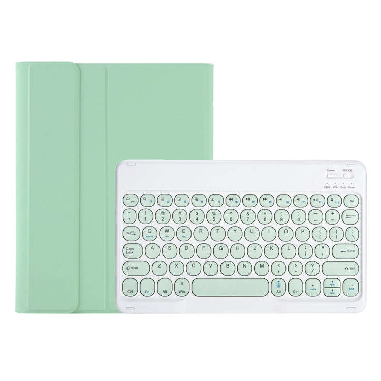 YT102B Detachable Candy Color Skin Feel Texture Round Keycap Bluetooth Keyboard Leather Case For ...