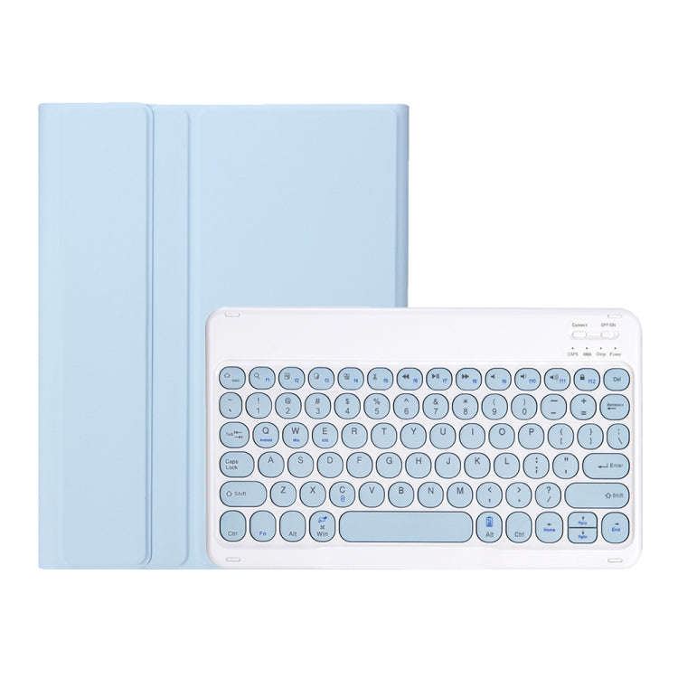 YT07B Detachable Candy Color Skin Feel Texture Round Keycap Bluetooth Keyboard Leather Case For i...