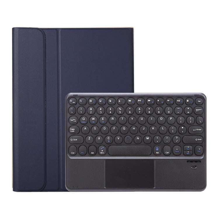 YA098B-A Detachable Lambskin Texture Round Keycap Bluetooth Keyboard Leather Tablet Case with Tou...