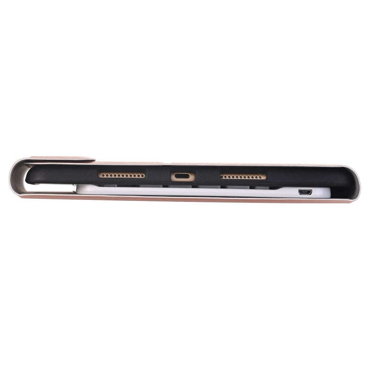 YA098B Detachable Lambskin Texture Round Keycap Bluetooth Keyboard Leather Tablet Case with Pen S...