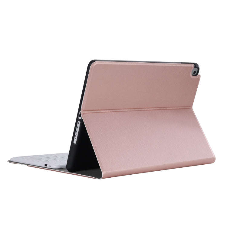 YA098B Detachable Lambskin Texture Round Keycap Bluetooth Keyboard Leather Tablet Case with Pen S...