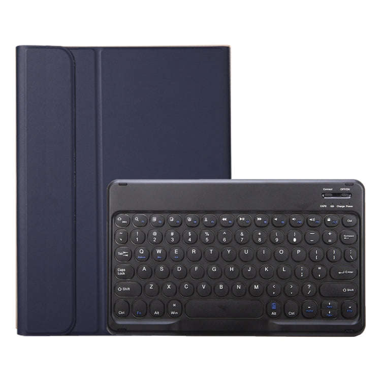 YA102B Detachable Lambskin Texture Round Keycap Bluetooth Keyboard Leather Tablet Case with Pen S...