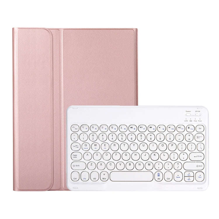 YA610B Detachable Lambskin Texture Round Keycap Bluetooth Keyboard Leather Tablet Case with Pen S...