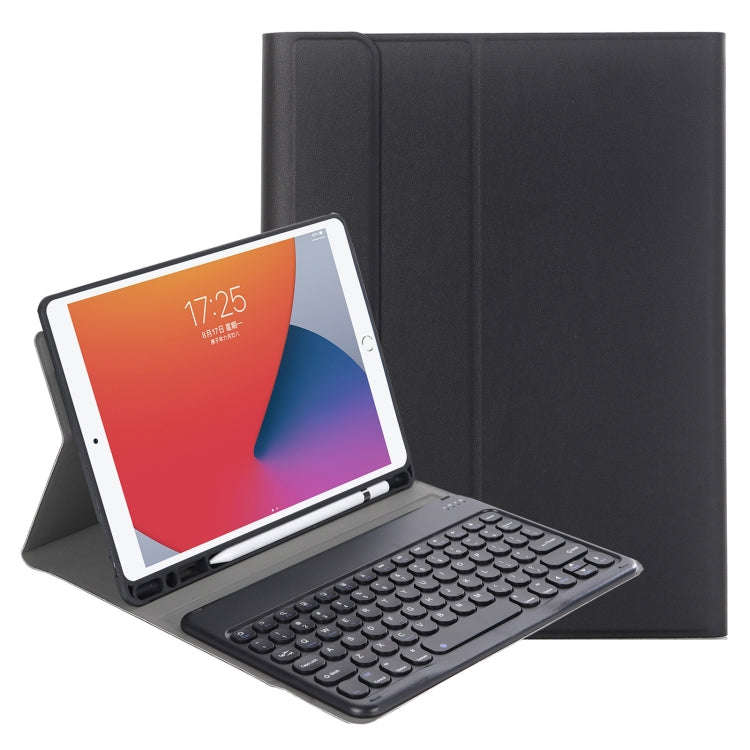 YA870B Detachable Lambskin Texture Round Keycap Bluetooth Keyboard Leather Tablet Case with Pen S...