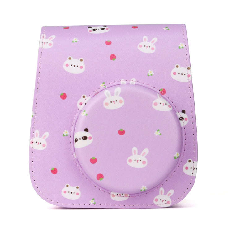 Painted Series Camera Bag with Shoulder Strap for Fujifilm Instax mini 11(Fruit Animal)