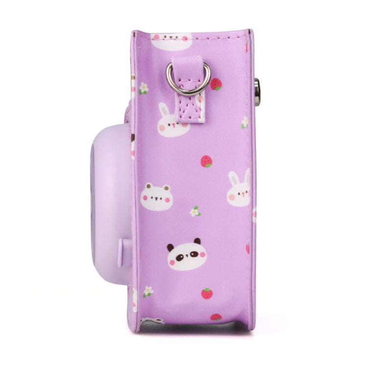 Painted Series Camera Bag with Shoulder Strap for Fujifilm Instax mini 11(Fruit Animal)