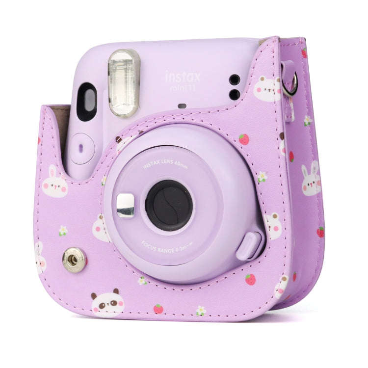 Painted Series Camera Bag with Shoulder Strap for Fujifilm Instax mini 11(Fruit Animal)