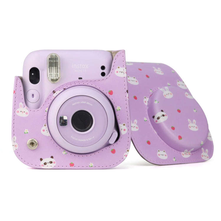 Painted Series Camera Bag with Shoulder Strap for Fujifilm Instax mini 11(Fruit Animal)