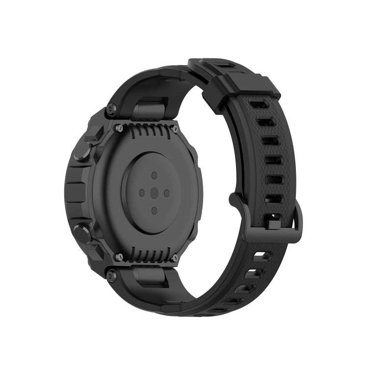 For Amazfit T-Rex Pro / Amazfit T-Rex Silicone Watch Band with Dismantling Tools, One Size(Black)