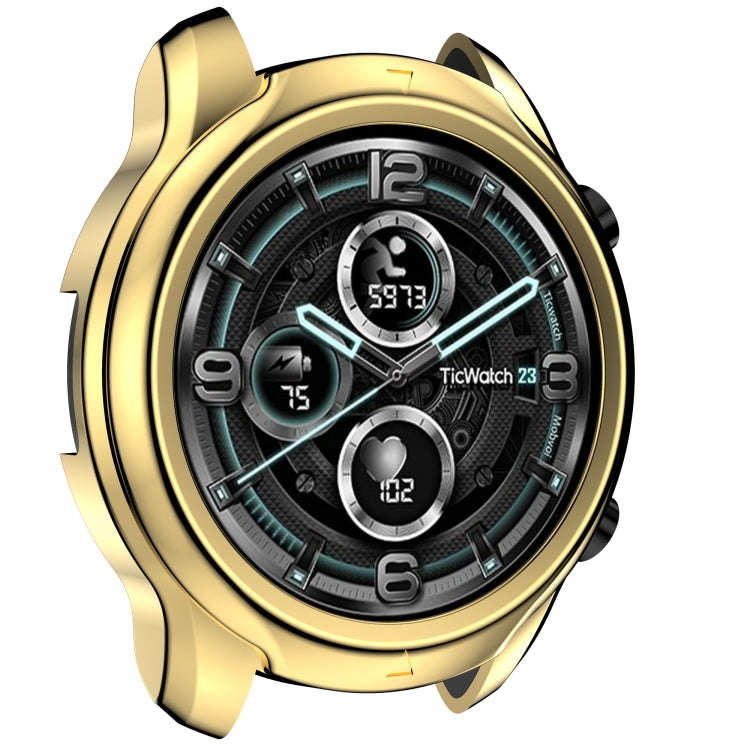 For TicWatch Pro 3 TPU Electroplating Frame Protective Case(Gold)
