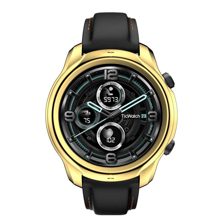 For TicWatch Pro 3 TPU Electroplating Frame Protective Case(Gold)