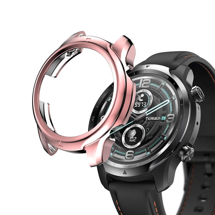 For TicWatch Pro 3 TPU Electroplating Frame Protective Case(Pink)