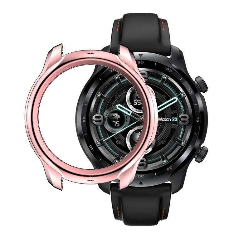 For TicWatch Pro 3 TPU Electroplating Frame Protective Case(Pink)