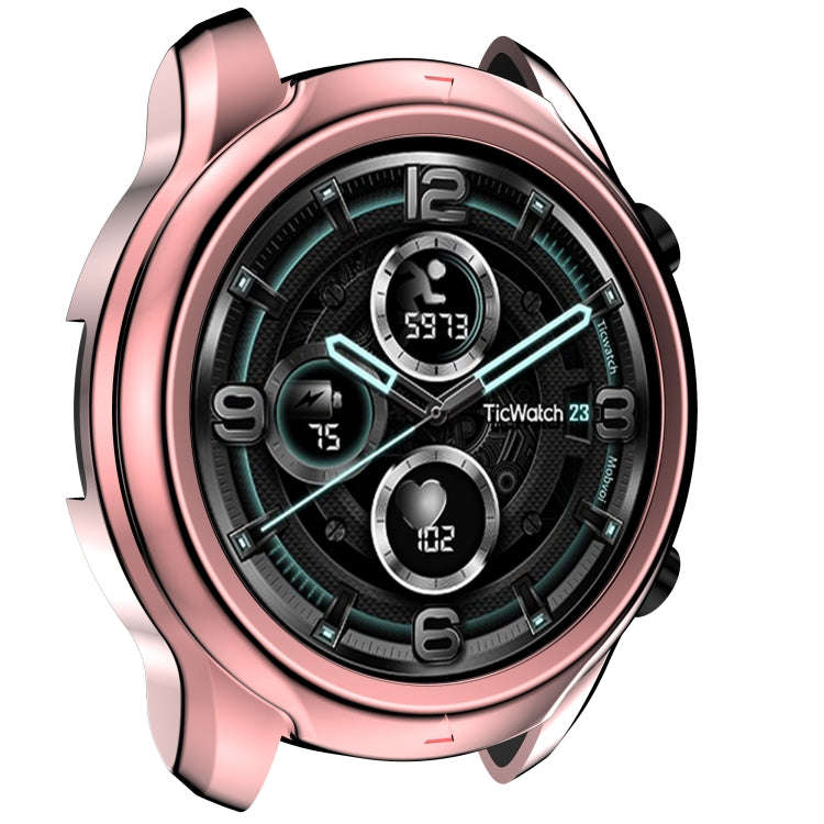 For TicWatch Pro 3 TPU Electroplating Frame Protective Case(Pink)