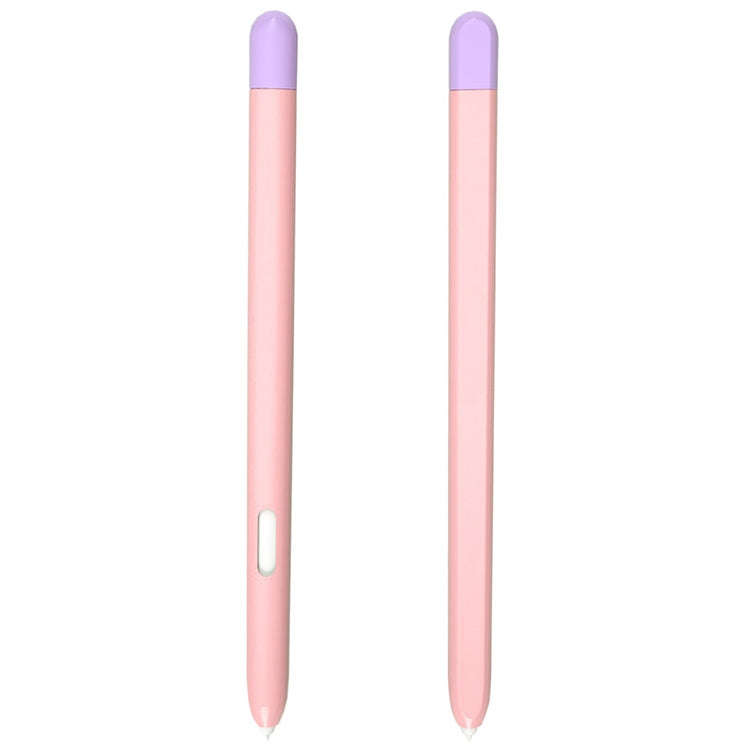 Liquid Silicone Stylus Pen Protective Case for Samsung Galaxy Tab S6 Lite P610 / P615(Pink Purple)