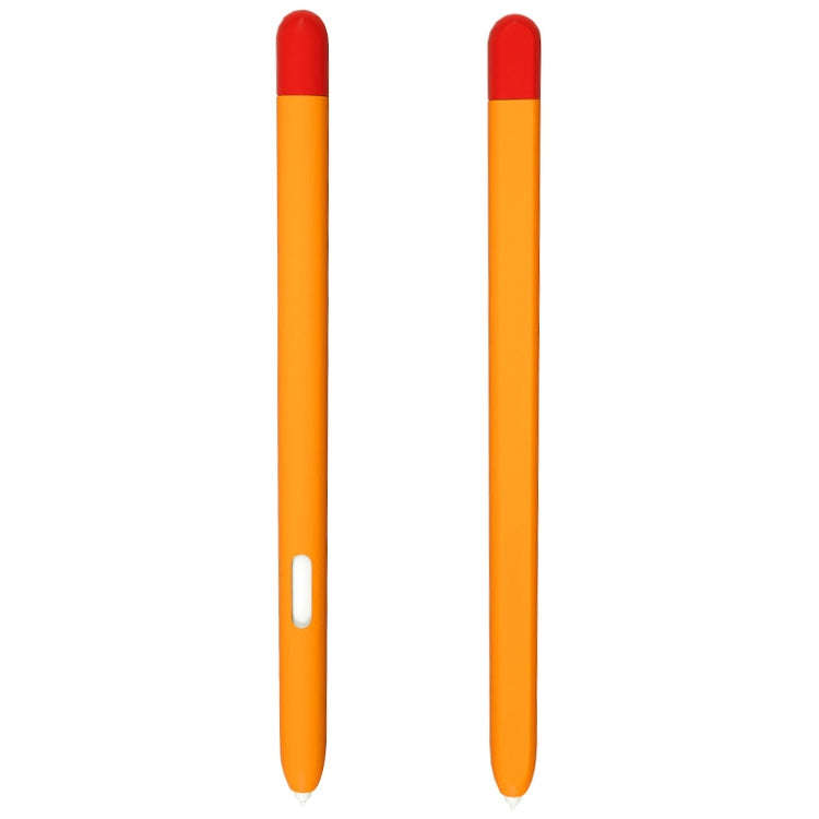 Liquid Silicone Stylus Pen Protective Case for Samsung Galaxy Tab S6 Lite P610 / P615(Yellow Red)
