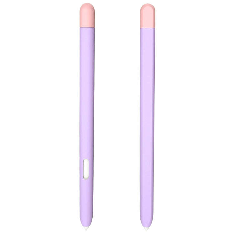 Liquid Silicone Stylus Pen Protective Case for Samsung Galaxy Tab S6 Lite P610 / P615(Purple Pink)