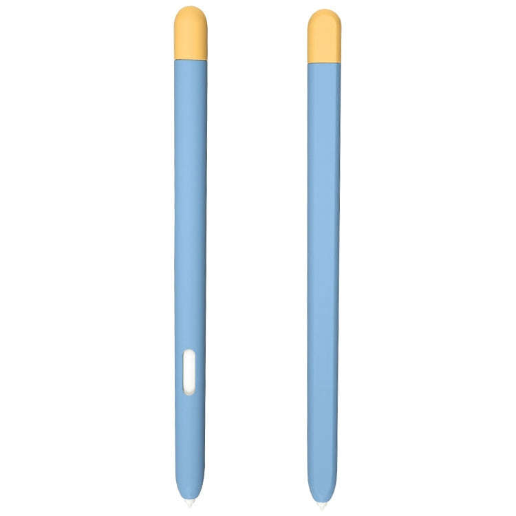 Liquid Silicone Stylus Pen Protective Case for Samsung Galaxy Tab S6 Lite P610 / P615(Blue Yellow)